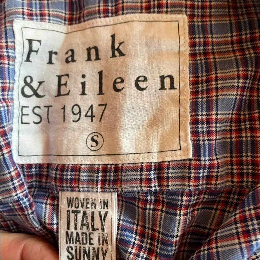 Frank & Eileen Cotton Plaid Blouse Sz Small Sm - Picture 5 of 6
